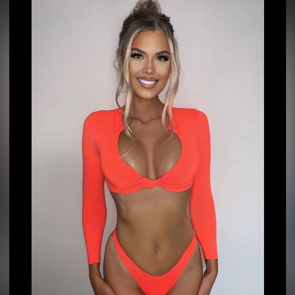 Fashion Nova Knot Yours Long Sleeve Bikini